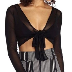adjustable mesh crop top